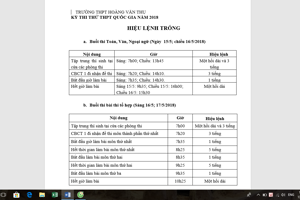 HIỆU LỆNH TRỐNG TRONG KỲ THI THỬ THPT QUỐC GIA NĂM 2018