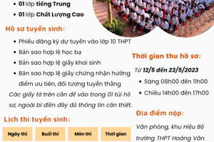 Thông tin tuyển sinh lớp 10 năm học 2023-2024